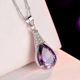 925 Silver Amethyst Pendant Necklace for Women
