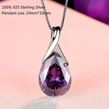 925 Silver Amethyst Pendant Necklace for Women