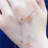 Purple Necklace for Woman 14K Rose Tassel Flower Chain Pendant