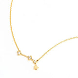 925 Silver Star CZ Clavicle Birthday Necklace 12 Constellations