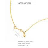 925 Silver Star CZ Clavicle Birthday Necklace 12 Constellations