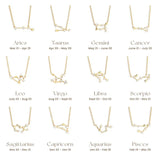 925 Silver Star CZ Clavicle Birthday Necklace 12 Constellations