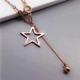Purple Tassel Pendant Chain Star Necklace for Girlfriend