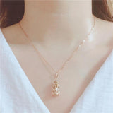 Purple Plated 14K Rose Pixiu Pendant Necklace in Chinese Jewelry for Women