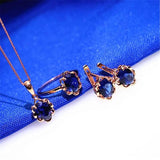 Purple Sapphire Flower Pendant Necklace, 14K Rose Plated, Sweet Wedding Jewelry