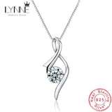 925 Silver Ribbon Zircon Pendant Necklace Women Party
