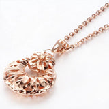 Purple Geometric Huahua Pendant 14K Rose Necklace for Woman