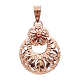 Purple Geometric Huahua Pendant 14K Rose Necklace for Woman