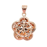 Purple Hollow Flower Pendant Necklace 14K Rose Chain Wedding Jewelry
