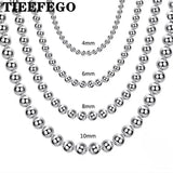 925 Silver 4MM/6MM/8MM/10MM 18 Inch Ball Chain Necklace