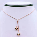 Romantic Rose Gold Purple Heart Pendant Necklace for Girlfriend