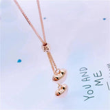 Romantic Rose Gold Purple Heart Pendant Necklace for Girlfriend