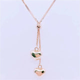 Romantic Rose Gold Purple Heart Pendant Necklace for Girlfriend
