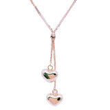 Romantic Rose Gold Purple Heart Pendant Necklace for Girlfriend