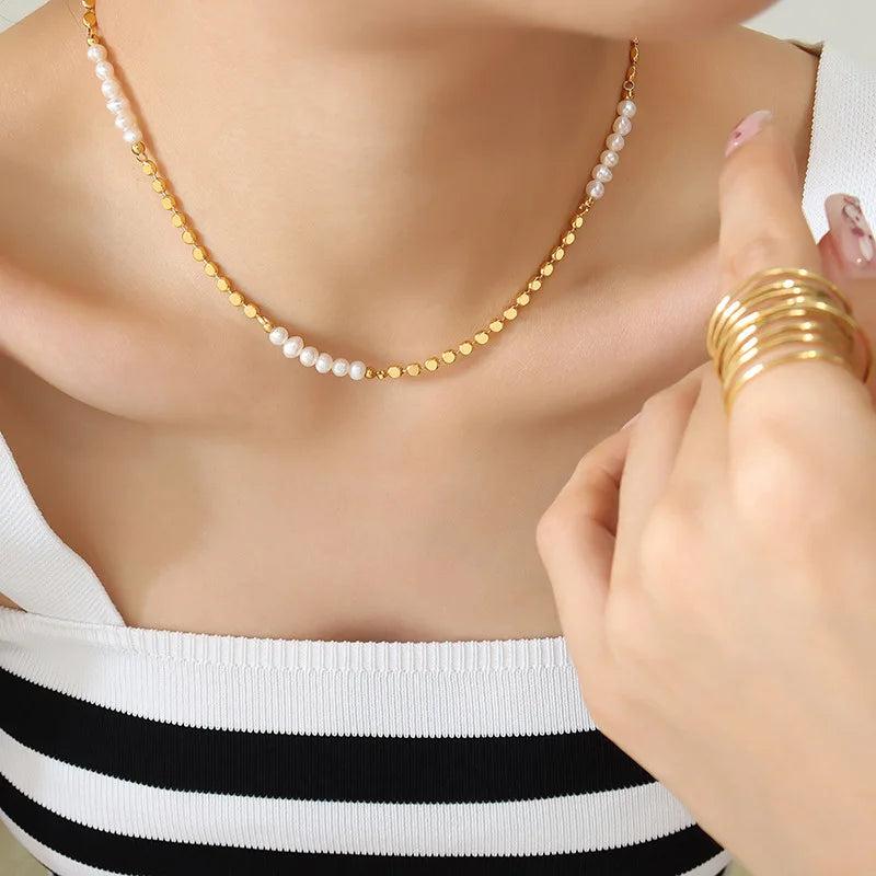 Freshwater Pearls Necklace Women Clavicle Chain Choker Bead Fine Jewelry