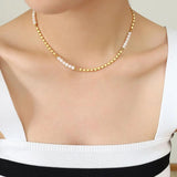 Freshwater Pearls Necklace Women Clavicle Chain Choker Bead Fine Jewelry