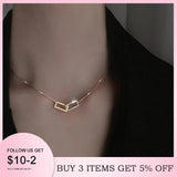 Starmoon 925 Silver Rectangle Zircon Circle CZ Zirconia Necklace