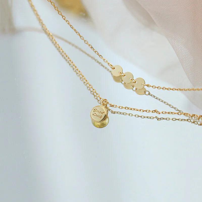 925 Silver Double Necklace with Diamond for Women