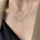 925 Silver Double Necklace with Diamond for Women