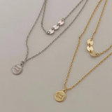 925 Silver Double Necklace with Diamond for Women