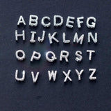 925 Silver Zircon Initial Pendant Name DIY Jewelry (NO CHAIN)