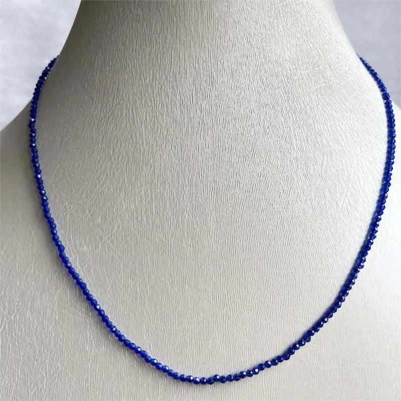 2MM Clear Sapphire Spinel Necklace Faceted Jewelry Healing Power Stone