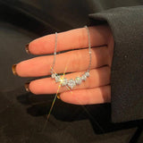 V-shaped Diamond Row Girls High-end Sense Necklace