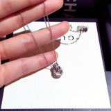 Circle Pendant Silver Necklace for Women