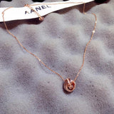 Circle Pendant Silver Necklace for Women