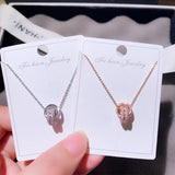 Circle Pendant Silver Necklace for Women