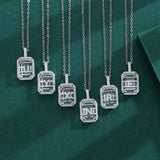 925 Silver Perfume Bottle Alphabet Necklace Pendant Choker