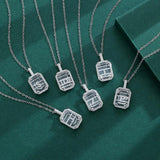 925 Silver Perfume Bottle Alphabet Necklace Pendant Choker
