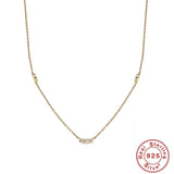925 Silver Triple Zircon Necklace Pendant for Women Gift