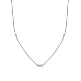 925 Silver Triple Zircon Necklace Pendant for Women Gift