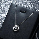 925 Silver Necklace Pendant Round square nest Adjustable Chain Choker