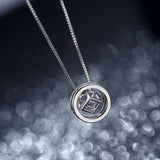 925 Silver Necklace Pendant Round square nest Adjustable Chain Choker
