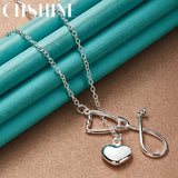 925 Silver Stethoscope Heartbeat Necklace for Women
