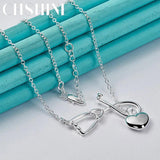 925 Silver Stethoscope Heartbeat Necklace for Women