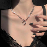 Baroque Freshwater Natural Pearl Heart Pendant Necklace for Women Girls