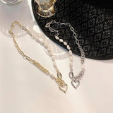 Baroque Freshwater Natural Pearl Heart Pendant Necklace for Women Girls