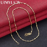 24K Clavicle Chain Necklace Wedding Engagement Party Jewelry