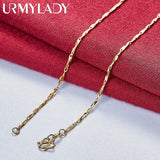 24K Clavicle Chain Necklace Wedding Engagement Party Jewelry