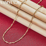 24K Clavicle Chain Necklace Wedding Engagement Party Jewelry