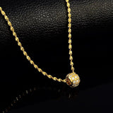 24k Water Ripple Necklace 2mm46cm Wedding Jewelry