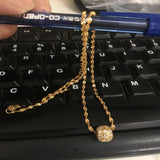 24k Water Ripple Necklace 2mm46cm Wedding Jewelry