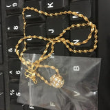 24k Water Ripple Necklace 2mm46cm Wedding Jewelry
