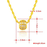 24k Water Ripple Necklace 2mm46cm Wedding Jewelry