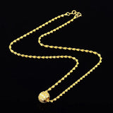 24k Water Ripple Necklace 2mm46cm Wedding Jewelry