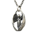 Unisex Retro Silver Angel Pendant Necklace