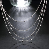 925 Silver Bead Chain Necklace 18 in Wedding Gift